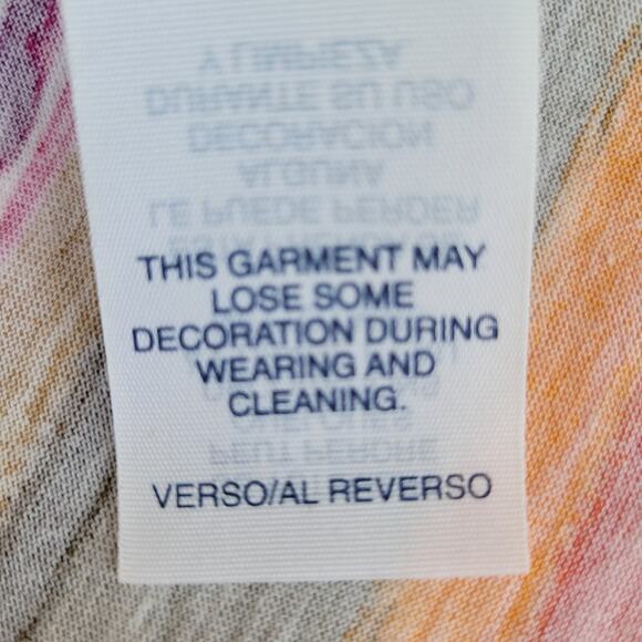 Tommy Hilfiger Striped Midi Dress Beaded Neckline Keyhole Back Multi Size L - Picture 10 of 12